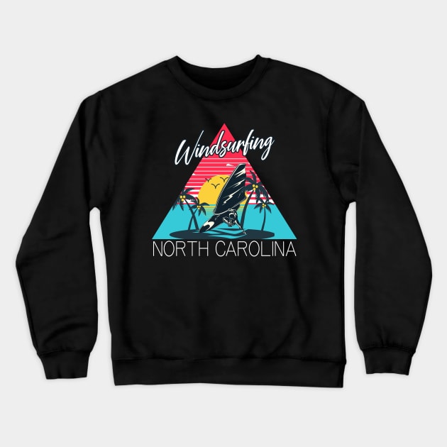 Windsurfing North Carolina Summer Beach Crewneck Sweatshirt by Foxxy Merch